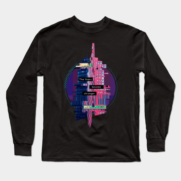 Glitch 3D Art Long Sleeve T-Shirt by LR_Collections